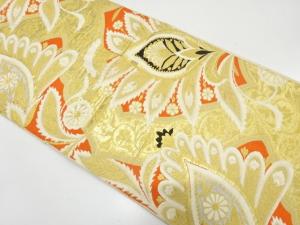 アンティーク　花更紗模様織り出し袋帯（材料）
